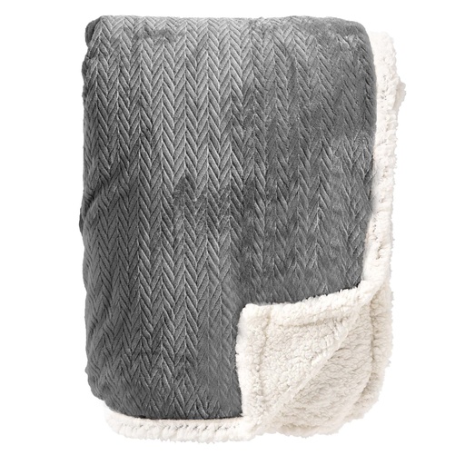 Wohndecke Fleece mit Sherpa-Futter "Bobby" 150 x 200 cm