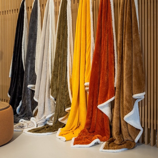 Wohndecke Fleece mit Sherpa-Futter "Cody" 150 x 200 cm